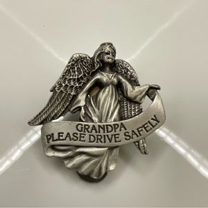 Grandpa Please Drive Safe Cathedral Art Made in USA car visor clip